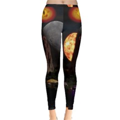 Eye Of Sauron Space Mushroom Moon Inside Out Leggings by Wegoenart