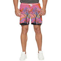 Tree Landscape Abstract Nature Colorful Scene Men s Runner Shorts by danenraven