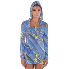 Art Marble Stone Rock Pattern Design Wallpaper Long Sleeve Hooded T-shirt by Ravend