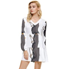 Halloween Tiered Long Sleeve Mini Dress by Sparkle