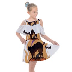 Halloween Kids  Shoulder Cutout Chiffon Dress by Sparkle