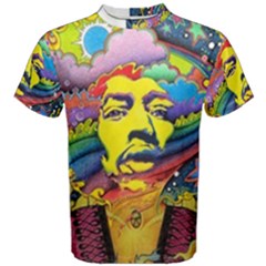 Psychedelic Rock Jimi Hendrix Men s Cotton Tee by Jancukart