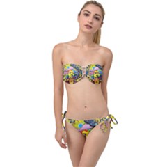 Psychedelic Rock Jimi Hendrix Twist Bandeau Bikini Set by Jancukart