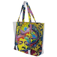 Psychedelic Rock Jimi Hendrix Zip Up Canvas Bag by Jancukart