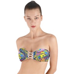 Psychedelic Rock Jimi Hendrix Twist Bandeau Bikini Top by Jancukart