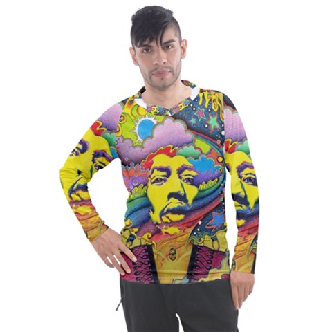 Psychedelic Rock Jimi Hendrix Men s Pique Long Sleeve Tee by Jancukart