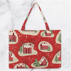 Christmas New Year Seamless Pattern Zipper Medium Tote Bag by Jancukart