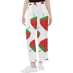 Seamless-pattern-fresh-strawberry Women s Pants  by Jancukart