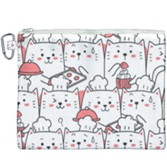 Cute-cat-chef-cooking-seamless-pattern-cartoon Canvas Cosmetic Bag (xxxl) by Jancukart