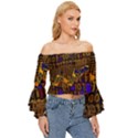 Binary Code Transformation Off Shoulder Flutter Bell Sleeve Top View3