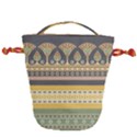 Seamless-pattern-egyptian-ornament-with-lotus-flower Drawstring Bucket Bag View1