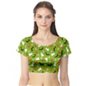 Pattern Seamless Halloween Fall Short Sleeve Crop Top View1