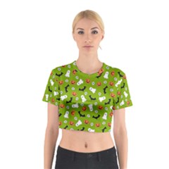 Pattern Seamless Halloween Fall Cotton Crop Top by Wegoenart