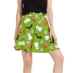 Pattern Seamless Halloween Fall Waistband Skirt by Wegoenart