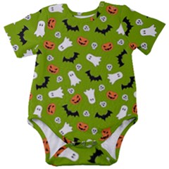 Pattern Seamless Halloween Fall Baby Short Sleeve Onesie Bodysuit by Wegoenart