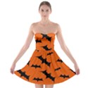 Halloween Card With Bats Flying Pattern Strapless Bra Top Dress View1