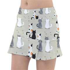 Cute-cat-seamless-pattern Classic Tennis Skirt by Wegoenart