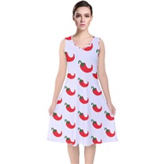 Small Peppers V-neck Midi Sleeveless Dress  by ConteMonfrey