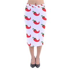 Small Peppers Velvet Midi Pencil Skirt by ConteMonfrey