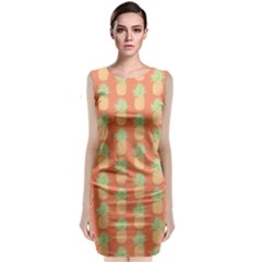 Pineapple Orange Pastel Sleeveless Velvet Midi Dress by ConteMonfrey