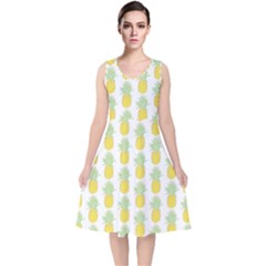 Pineapple Glitter V-neck Midi Sleeveless Dress  by ConteMonfrey