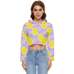 Purple Lemons  Women s Lightweight Cropped Hoodie by ConteMonfrey