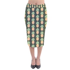 Pineapple Green Velvet Midi Pencil Skirt by ConteMonfrey