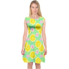 Green Lemons Capsleeve Midi Dress by ConteMonfrey