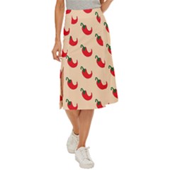 Small Mini Peppers Pink Midi Panel Skirt by ConteMonfrey