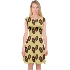 Coffee Beans Capsleeve Midi Dress by ConteMonfrey