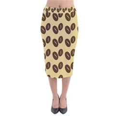 Coffee Beans Velvet Midi Pencil Skirt by ConteMonfrey