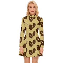 Coffee Beans Long Sleeve Velour Longline Dress by ConteMonfrey