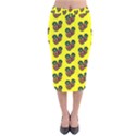 Yellow Background Pineapples Velvet Midi Pencil Skirt View1