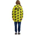 Yellow Background Pineapples Kid s Hooded Longline Puffer Jacket View4