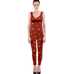 Red Yellow Love Heart Valentine One Piece Catsuit by Ravend