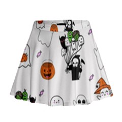 Halloween Jack O Lantern Vector Mini Flare Skirt by Ravend