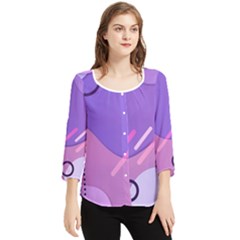 Colorful-abstract-wallpaper-theme Chiffon Quarter Sleeve Blouse by Wegoenart