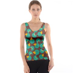 Vector-illustration-seamless-pattern-with-cartoon-duck Tank Top by Wegoenart