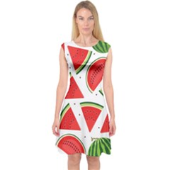 Watermelon Cuties White Capsleeve Midi Dress by ConteMonfrey