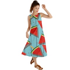 Blue Watermelon Popsicle  Summer Maxi Dress by ConteMonfrey