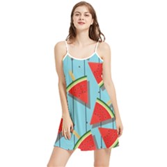 Blue Watermelon Popsicle  Summer Frill Dress by ConteMonfrey