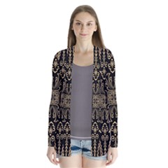 Zentangle-styled-ornament-pattern Drape Collar Cardigan by Wegoenart