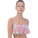 Cute Kawaii Kittens Seamless Pattern Frill Bikini Top View1