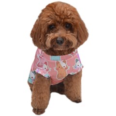 Cute Kawaii Kittens Seamless Pattern Dog T-shirt by Wegoenart