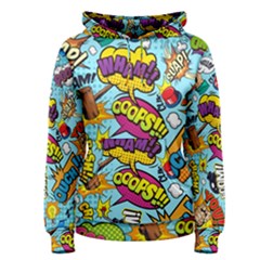 Comic Elements Colorful Seamless Pattern Women s Pullover Hoodie by Wegoenart