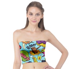 Comic Elements Colorful Seamless Pattern Tube Top by Wegoenart