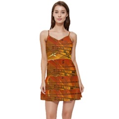 Music Notes Melody Note Sound Short Frill Dress by Wegoenart