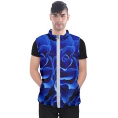 Blue Rose Flower Plant Romance Men s Puffer Vest by Wegoenart