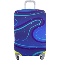 Wavy Abstract Blue Luggage Cover (large) by Ravend