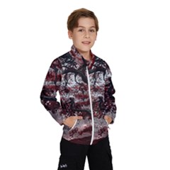 Tree Red Nature Abstract Mood Kids  Windbreaker by Ravend